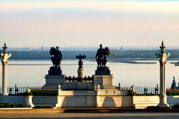 Foto panoramica di Volgograd