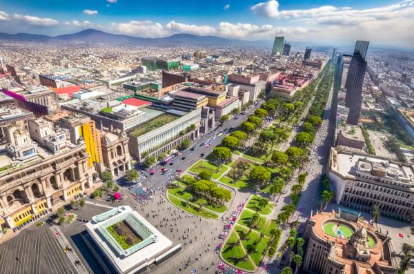 Foto panoramica di Città del Messico