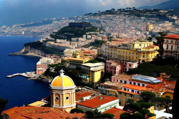 Foto panoramica di Napoli