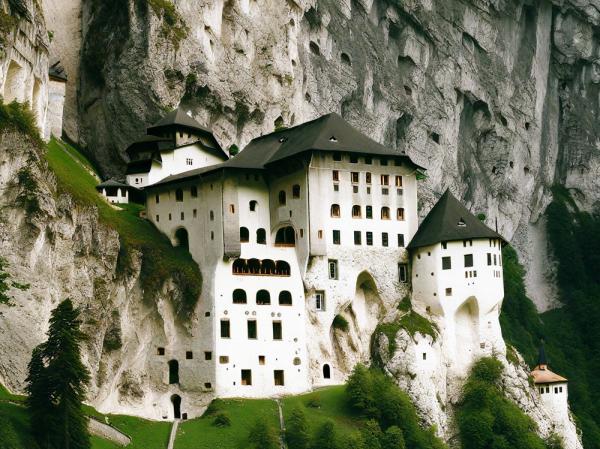 Foto del castello di Predyama